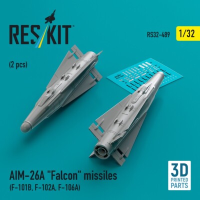1/32 Reskit RS32-0489 AIM-26A ''Falcon'' missiles (2 pcs) (F-101B, F-102A, F-106A)