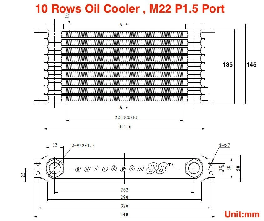 10 Rows Black Racing Engine Oil Cooler Port Fittings AN -10 Exchangeable Foto 2 de 4
