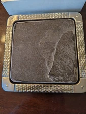 LAUREN Ralph Lauren "Watchband" Cheeseboard 8 1/2" Stainless Steel/ Slate New