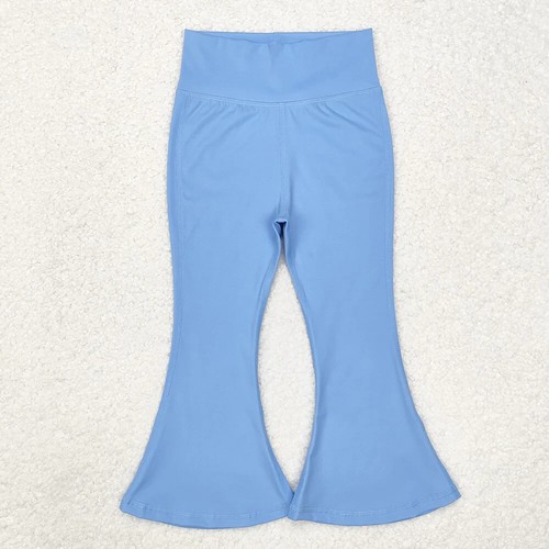 Sibling Baby Girls Solid Color Yoga Active Wear Bell Bottom Pants - Picture 8 of 19