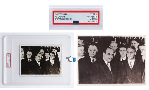 Foto encapsulada Al Capone 1931 (década de 1950) Scarface Chicago Mafia Boss PSA 136/2 - Imagen 17 de 18