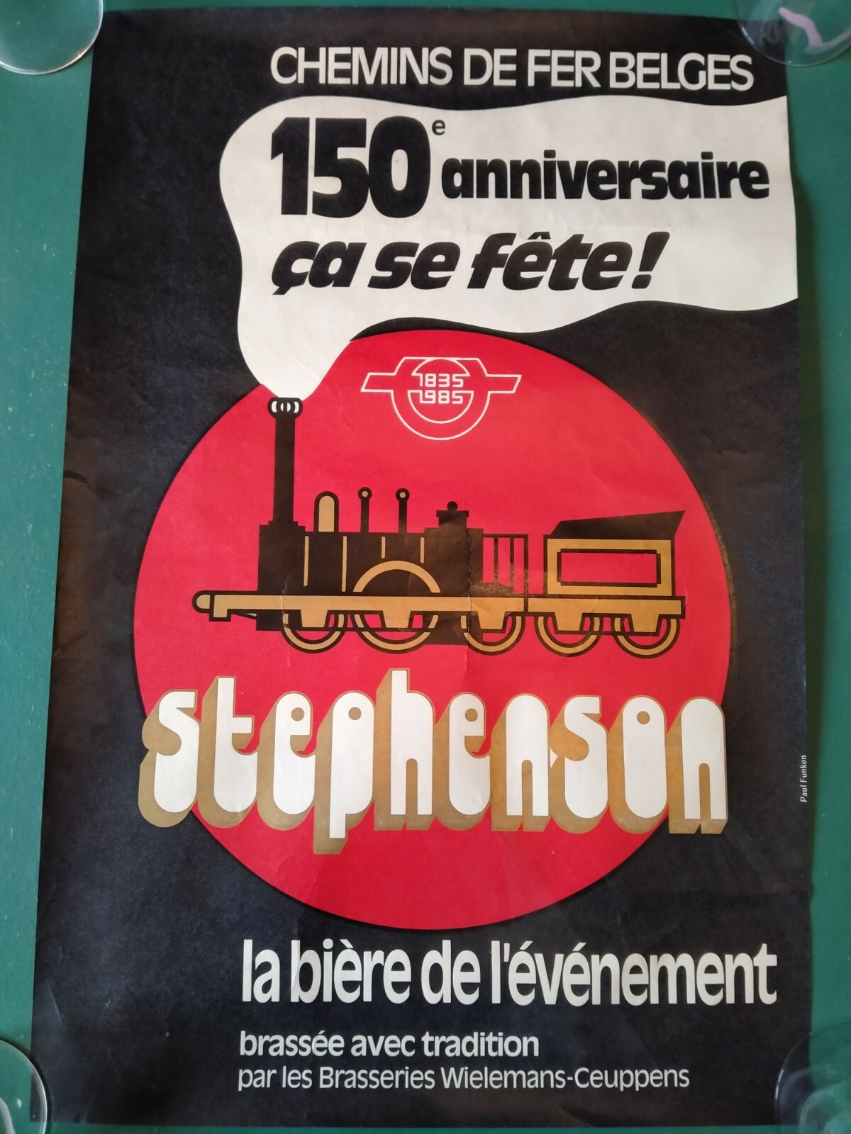 Chemin De Fer Belges 150eme Anniversaire Biere Stephenson Affiche Paul Funken Ebay