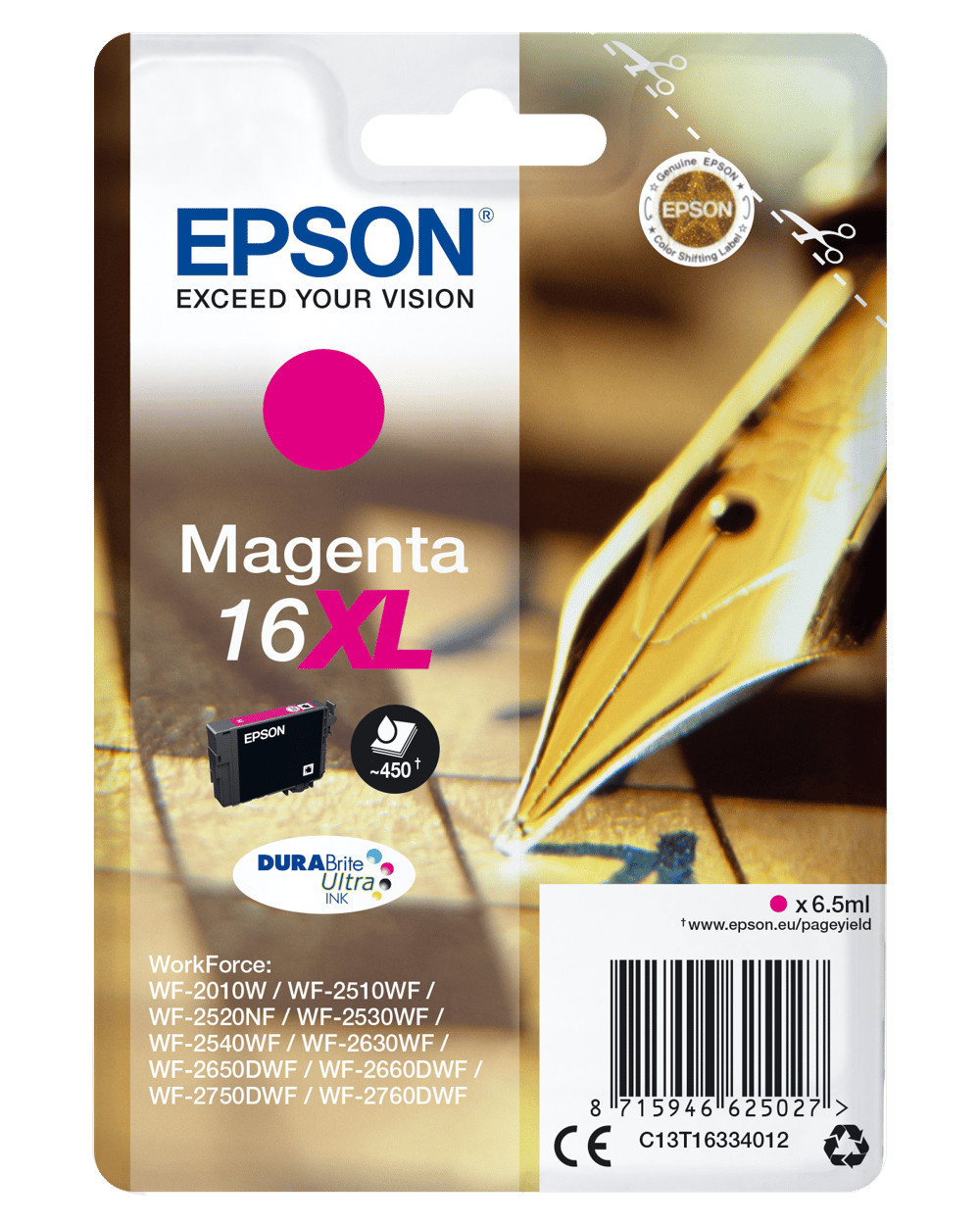 Патрон Epson C13T16334012 16XL Füller magenta Druckerpatrone #25401149