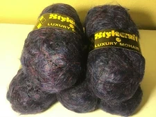 LUXURY MOHAIR STYLECRAFT BRONTE YARN England LOT 5 SKEINS 5072 Mohair Wool Nylon
