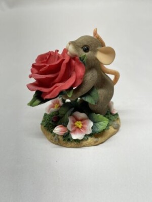 NIB Fitz & Floyd Charming Tails ''IT'S A ROSEY DAY'' Figurine, 98/326