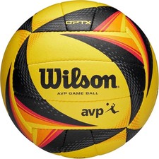 Wilson OPTX AVP Official Beach Volleyball   Pro Game Ball, Black/Yellow, New