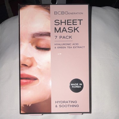 3BGeneration Sheet Mask Pack Hyaluronic Acid Green Tea Hydrating Soothing Face