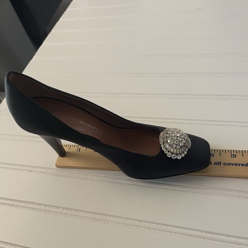 Giuseppe Zanotti Women’s Size 36- 5.5 Black Leather Crystal Pumps Heels - Picture 12 of 14