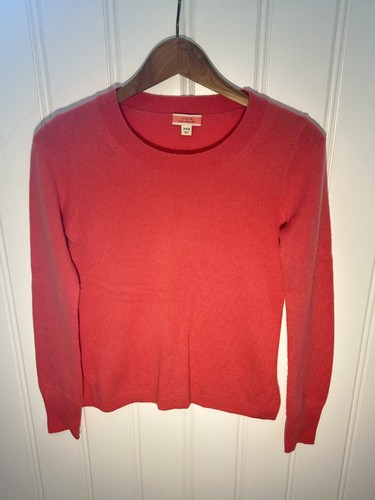 J Crew Women's Size XXS Cashmere Sweater Pink Lightweight Knit Pullover - Picture 2 of 6