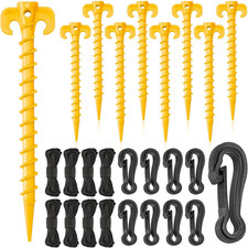 27 Pieces Plastic Inflatable Stakes Set, Include Tent Stakes, Tethers