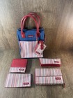 Longaberger Homestead Multi Color Striped Purse, Wallet, Glasses Case, Etc