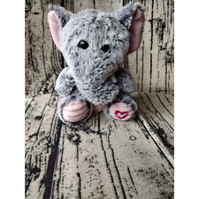 Kellytoy Elephant 8" Plush Stuffed Animal Gray Heart On Foot Valentine's Day