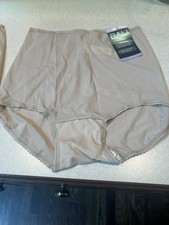 Bali Skimp Skamp Brief Panties Stretch Solid Beige M 2 Pack Nylon/Spandex