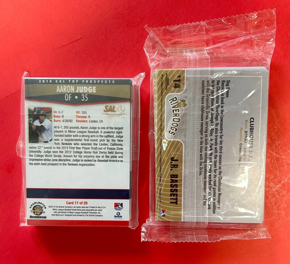 2014 SAL Top Prospect & Charleston Riverdogs Sets 🔥 AARON JUDGE 🔥 2 SETS! MVP - Image 2 of 4