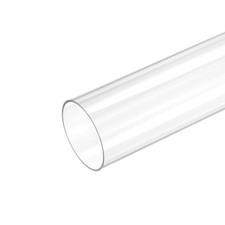 Plastic Pipe Rigid Round Tube Clear 1.85" 47mm ID 2" 50mm OD 14" High Impact