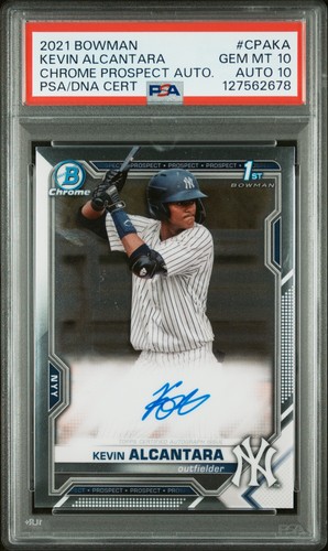 2021 Bowman Chrome Kevin Alcantara 1st Bowman PSA 10 Auto - Bild 1 von 2