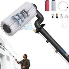 79'' Electric Car Wash Brush with Long Handle, Car Cleaning Black  Silver