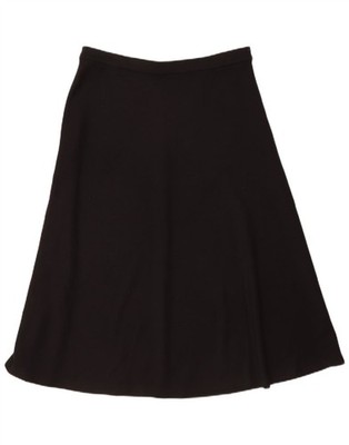Marks & Spencer Damen A-Linien Rock UK 14 Large W34 Schwarz Polyester BX07