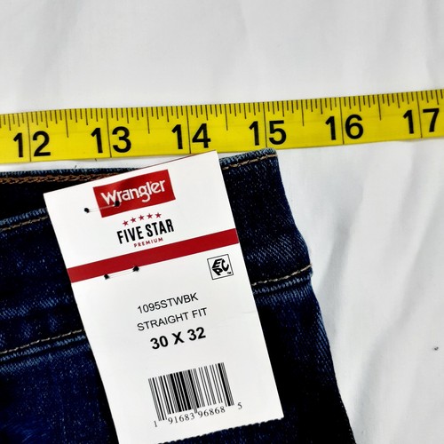 Jeans Wrangler para hombre talla 30x32 calce recto lavado medio elástico denim nuevos con etiquetas - Imagen 5 de 13
