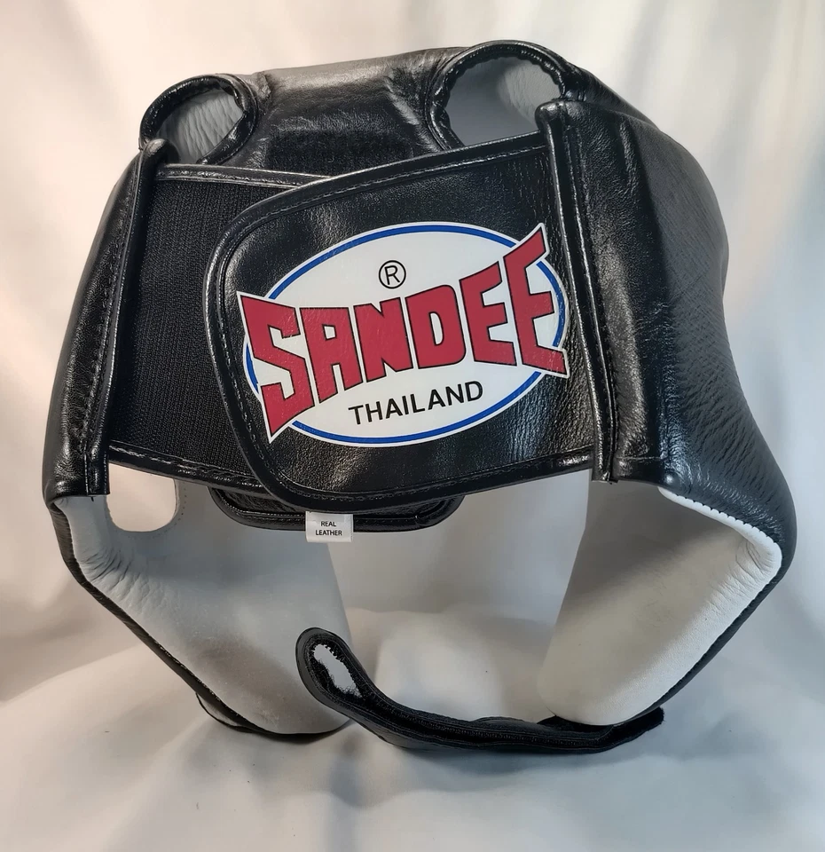 Nuevo arnés de boxeo Sandee cuero negro protección talla mediana Foto 2 de 4