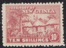 NOUVELLE GUINÉE 1925 CABANES INDIGÈNES 10/-