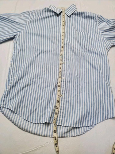 Bugatchi Shirt Mens Medium Blue White Striped Classic Fit Long Sleeve Button Up - Picture 4 of 13