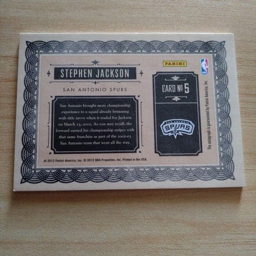 2012 Panini Gold Standard Stephen Jackson San Antonio Spurs Auto /149 #5 - Foto 11 di 24