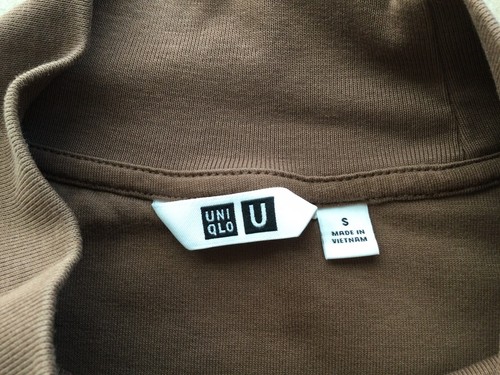 Neu ohne Etikett UniqLo Unisex 100% Baumwolle Langarm Rollkragen Oberteil Farbe Braun Größe S - Bild 2 von 21