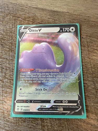 POKEMON SHINING FATES DITTO V 50/72 FULL ART HOLO RARE Amazing Condition