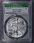 2016(P) $1 AMERICAN SILVER EAGLE UNC Struck at Philly 1 oz .999 PCGS MS70 A6395