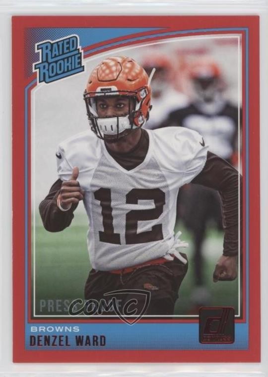 2018 Panini Donruss Rated Press Proof Red Denzel Ward #348 Rookie RC 03rx