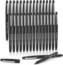 Felt Tip Pens, 30 Pack, 0.7Mm Medium Point, Blackmarkers for Journaling Writin