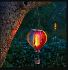 XXL Solar Hot Air Balloon Garden Light Decoration Rainbow Flaming Effect 20 LEDs