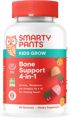 Kids Bone Support 4-In-1 Gummies with Calcium, Vitamin D3, K2 & Phosphorus for G