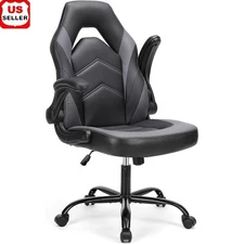 Ergonomic Gaming Chair W/ Thicker Cushion 360° Swivel & Flip-up Armrests New