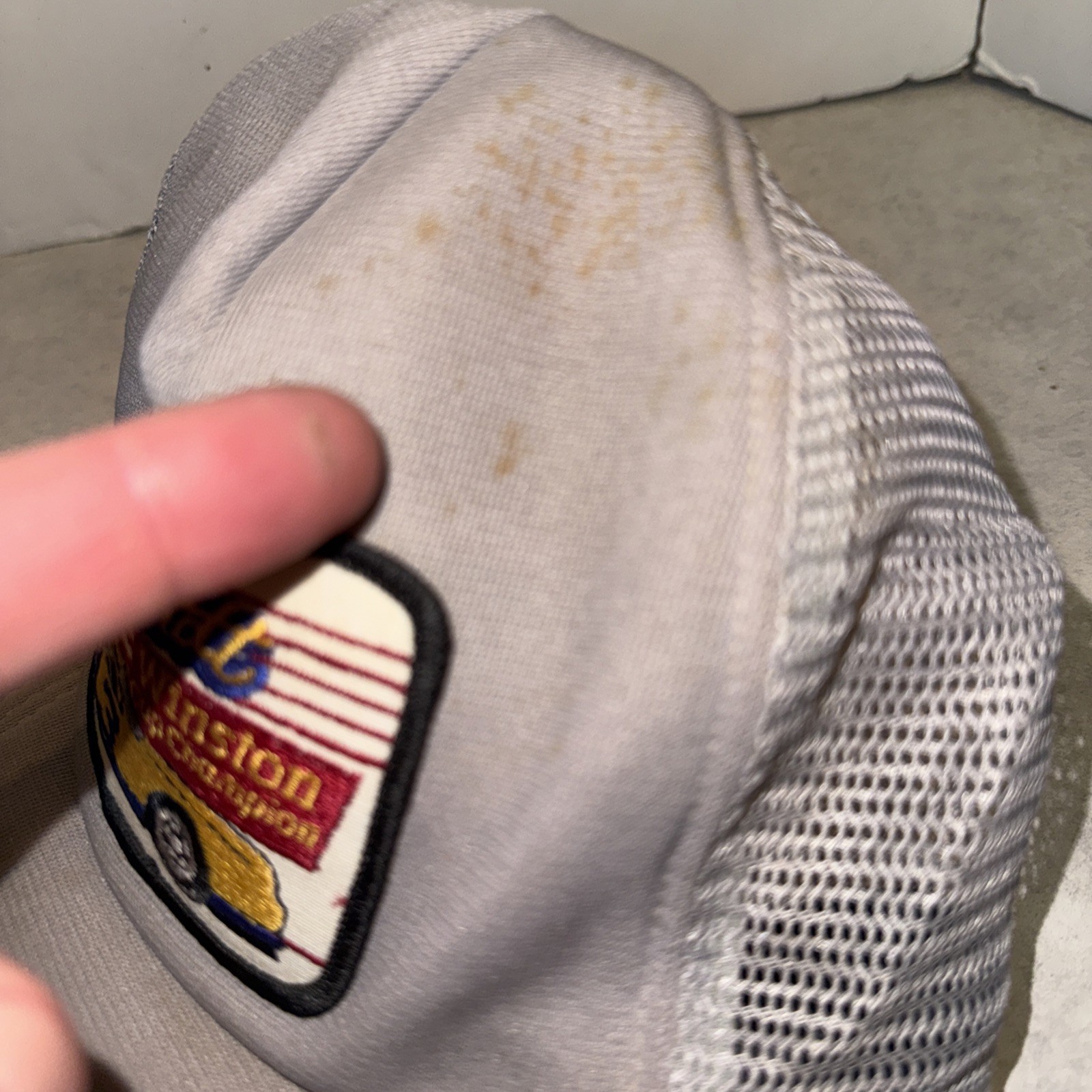 Vtg Dale Earnhardt Blue Wrangler Trucker Hat SnapBack Mesh Patch Winston Foam thumbnail 12