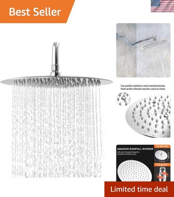 High Pressure 10-Inch Chrome Rainfall Shower Head - Self-Cleaning Nozzles