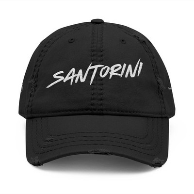 Distressed SANTORINI Hat Vintage Washed Baseball Cap Urban Streetwear