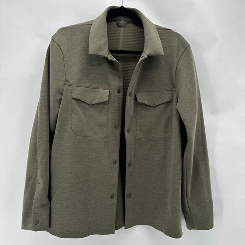 LULULEMON Gridliner Fleece Overshirt Snap Button Mens S Preppy Gorpcore Active - Picture 9 of 12