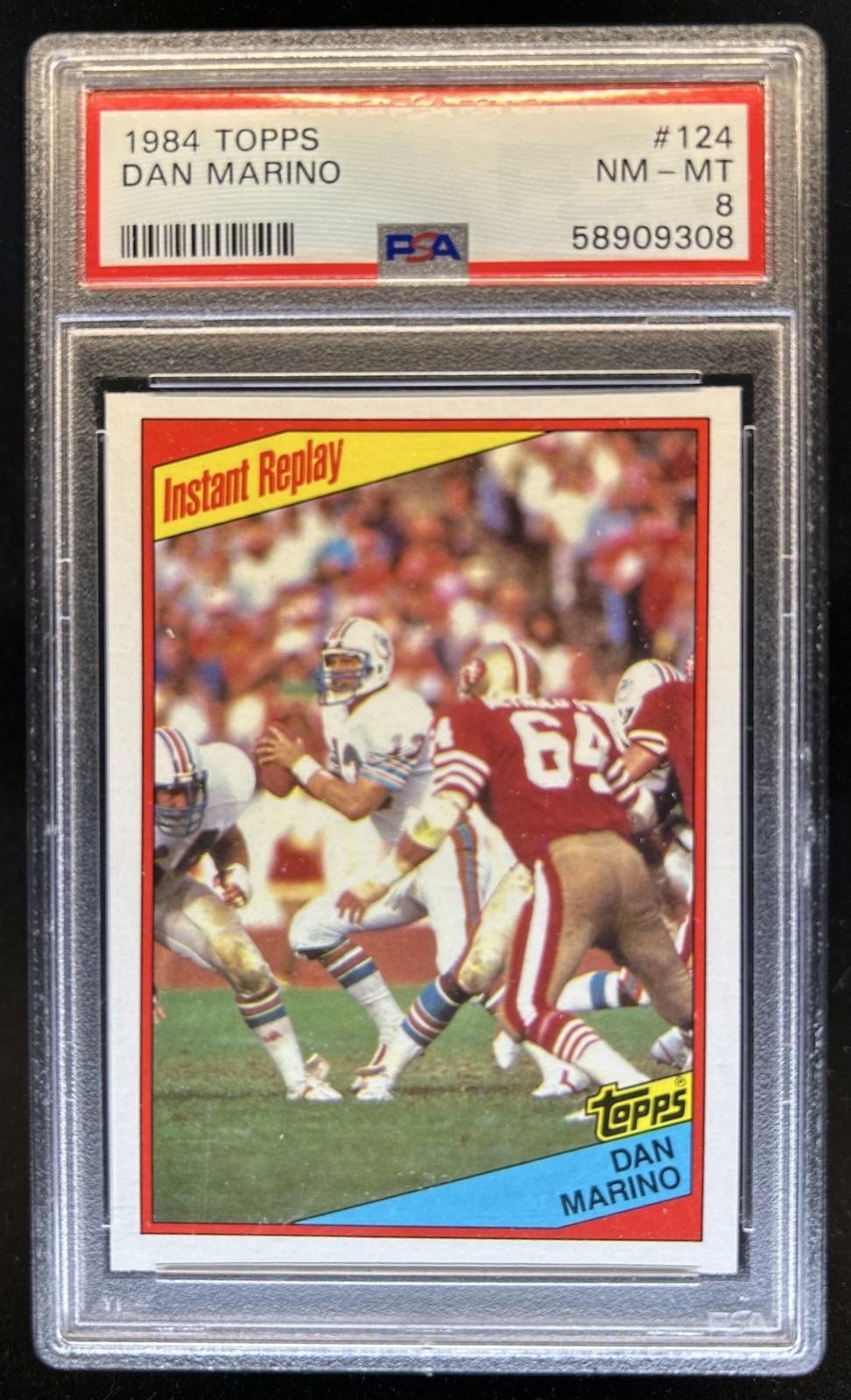 1984 Topps Dan Marino Rookie RC #124 Dolphins PSA 8