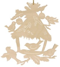 Fensterbild Vogelfütterung natur, oder farbig Erzgebirge