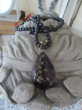 Schönes Collier, Amethyst, Diamanten, in Silberfassung