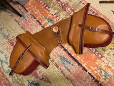 Hand Made maker mark Soft Leather horn bags western used working tack FREE SHIP
