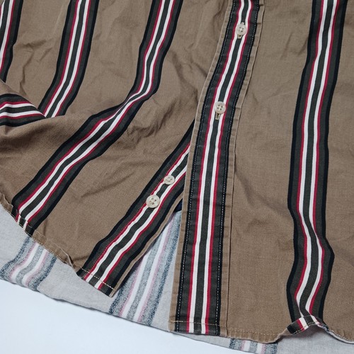 Vtg 90s Tommy Hilfiger Brown Striped Button Down Shirt Mens Sz M Crest Y2K - Picture 6 of 8