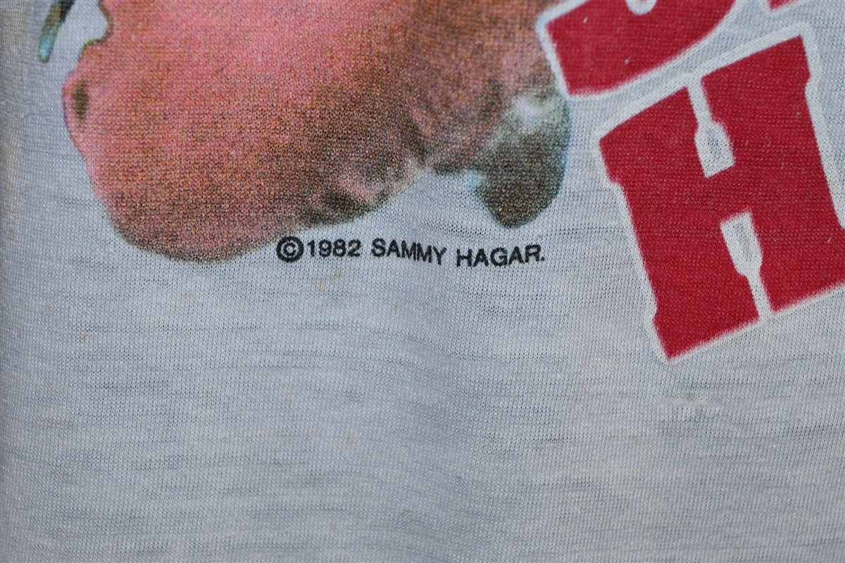 vtg 80s SAMMY HAGAR RED HOT ROCK PHOTO GUITAR RAGLAN DISTRESSED 3/4 t-shirt S image 7