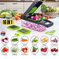 16-In-1 Vegetable Fruit Kitchen Chopper Cutter Food Onion Veggie Dicer Slicer US