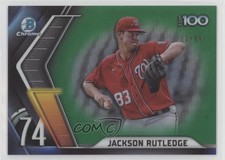 2022 Bowman Chrome Scouts Top 100 Green Refractor 2/99 Jackson Rutledge 0u1n