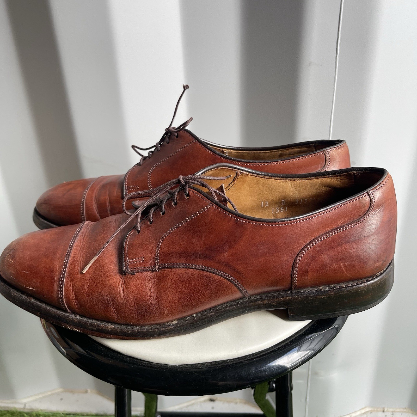 ALLEN EDMONDS FAIRGATE LEATHER CAP TOE OXFORD DRESS SHOES MENS 12 D