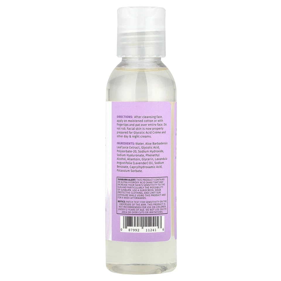 Tónico facial con ácido glicólico Reviva Labs 4 fl oz 118 ml sin crueldad, no probado Foto 2 de 3