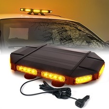 18 Led Roof Strobe Warning Light Bar Magnetic Base For Pickup Truck Plow Amber